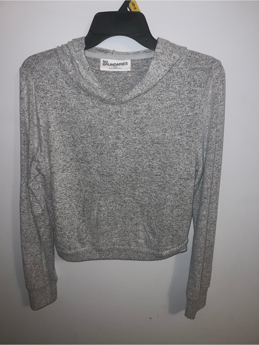 No Boundaries Light Gray Cowl Neck Sweater